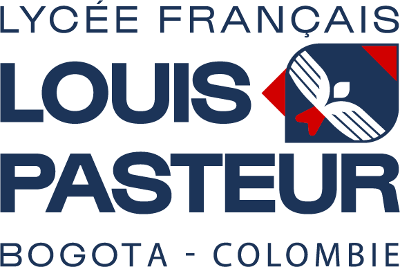 "Logo colegio Liceo Francés Louis Pasteur en colo azul marino 